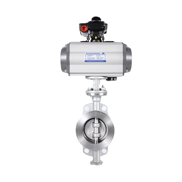 Wafer CF8 A351 Pneumatic Butterfly Valve Actuator