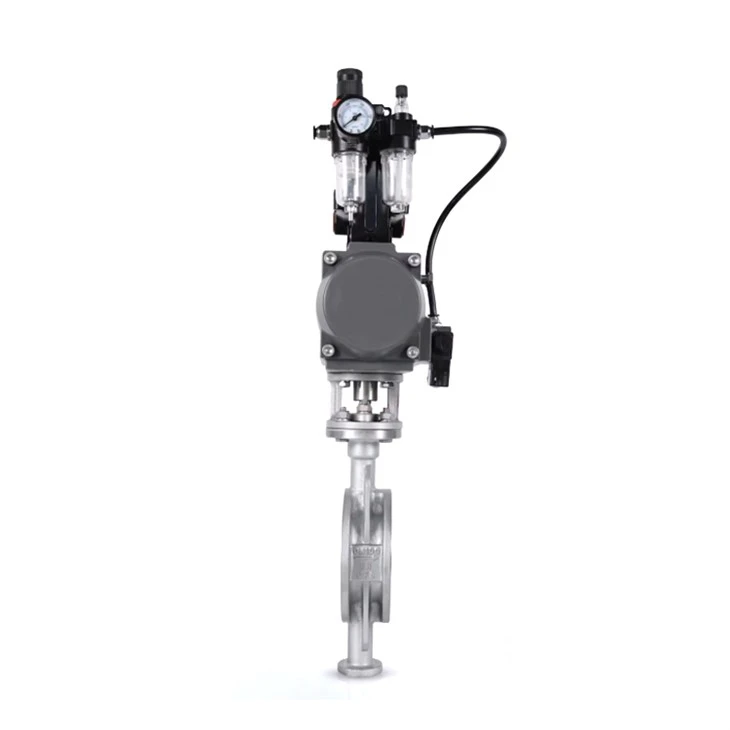 Wafer CF8 A351 Pneumatic Butterfly Valve Actuator
